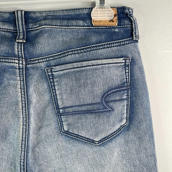 AMERICAN EAGLE Super Stretch Jogger Jeans Blue Medium Wash *As Is* Size 4 - Picture 5 of 13